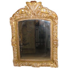 Antique Mirror With Gesso And Giltwood Frame