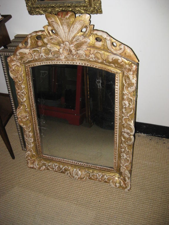 Antique Mirror mit Gesso und Giltwood Frame