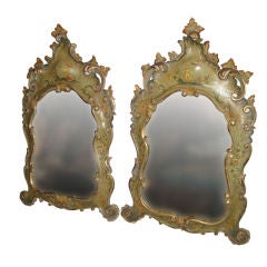 Pair of 19th  C Venetian Mirrors With Refreshed Painted Finish