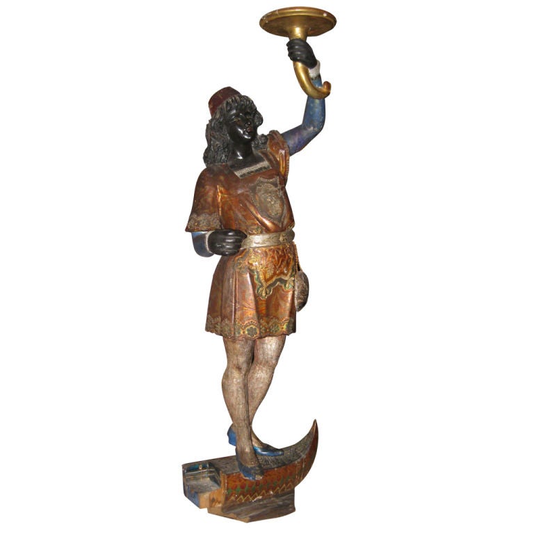 Antique Venetian Blackamoor Figure For Sale