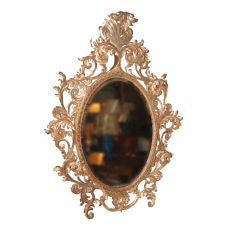 Antique Ornate Silver Gilt Venetian Carved Mirror