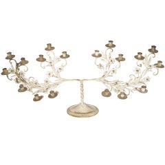 Antique Large Painted Wrought Iron Candelabra