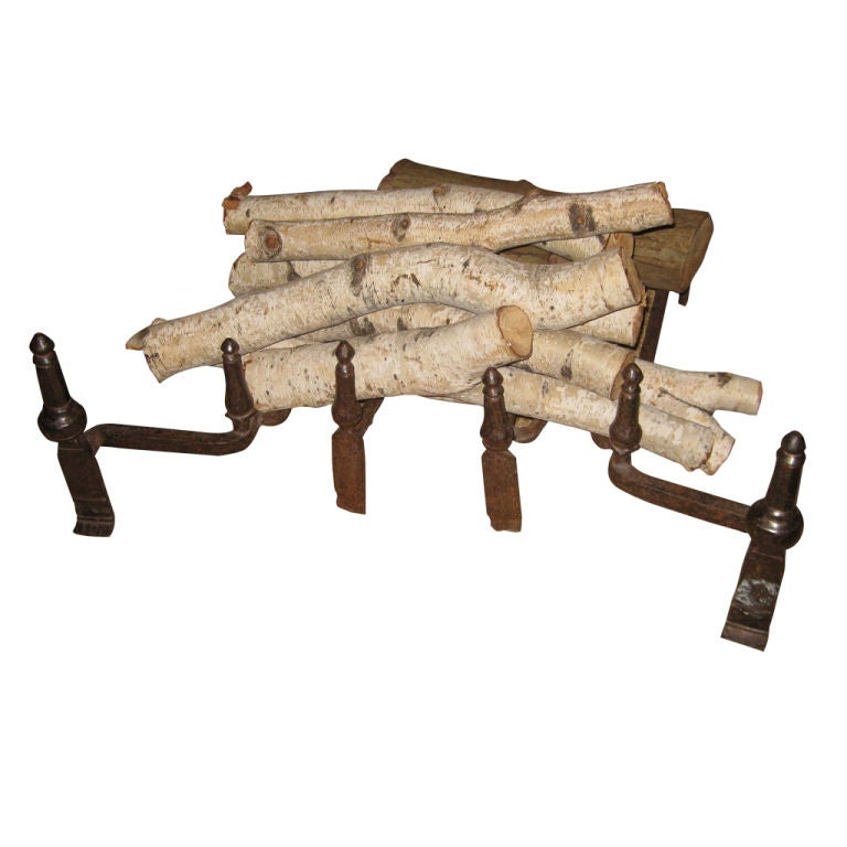 Pair of Hand Wrought Tuscan Andirons For Sale