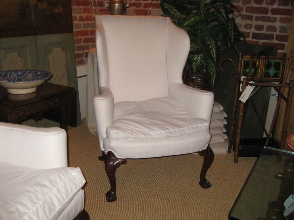 Antique Mahogany Wing Chair