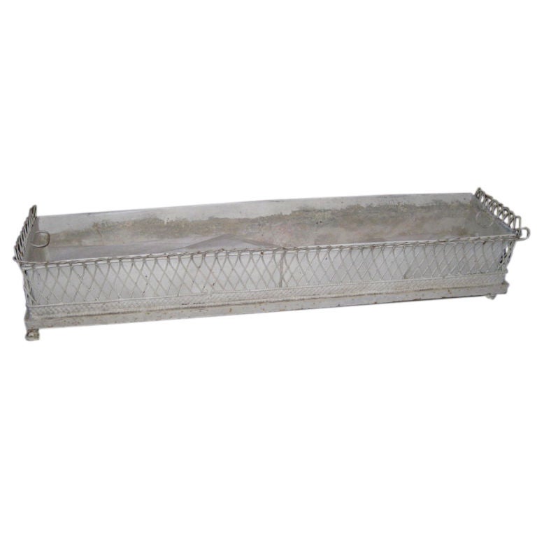 Antique French Iron and Wire Work Planter Box For Sale