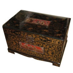 Vintage Highly Decorative Asian Trunk Table