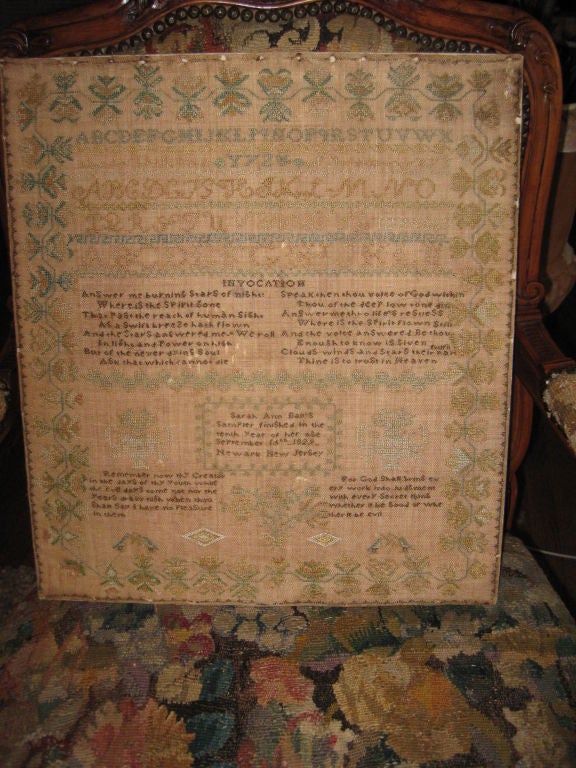Early American Sampler From Newark New Jersey For Sale 5