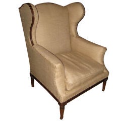 Charming 18th C French Walnut Arm or Wing chair