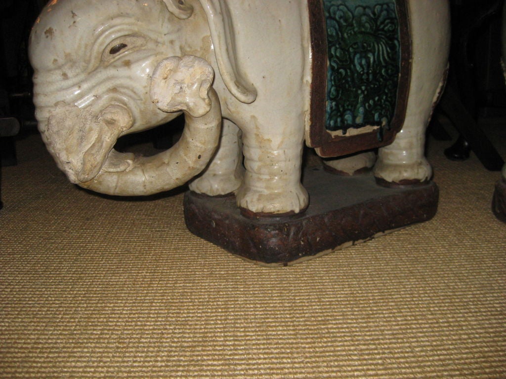 19th Century Pair of Asian Elephant Garden Stools
