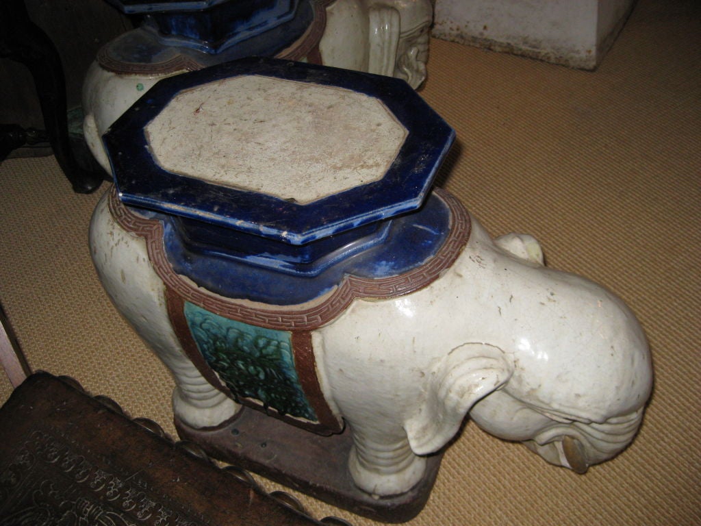 Pair of Asian Elephant Garden Stools 3