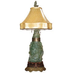 Large Carved Flourite Lamp