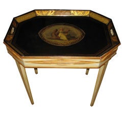 Charming Regency Tole Tray With Custom Base