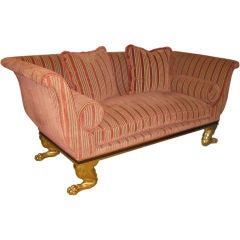 Stunning Large Sofa With Gilt Animal Paw Feet