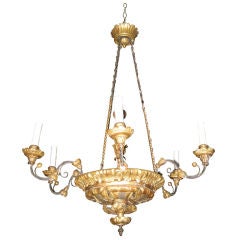 Giltwood and Iron Chandelier