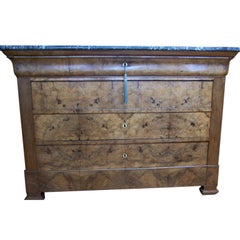 Louis Philippe Walnut Commode with Marble Top