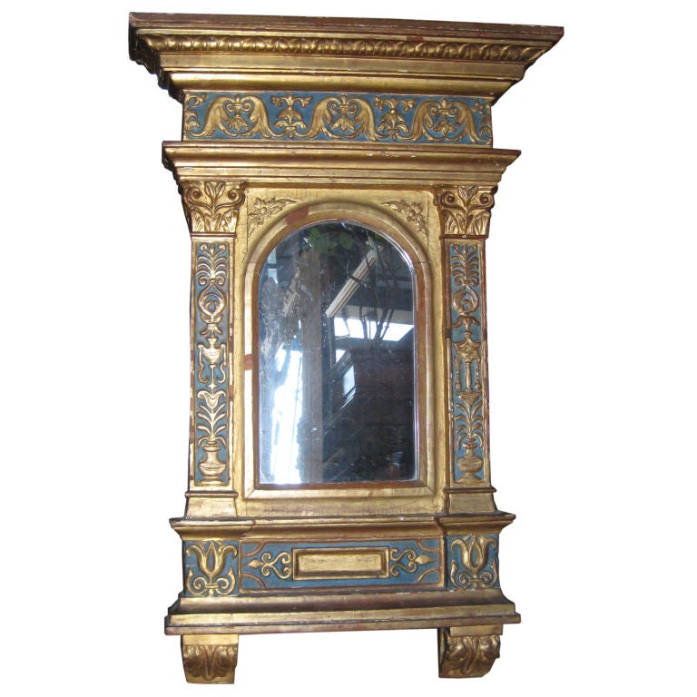18th C Italian Frame with Mirror For Sale