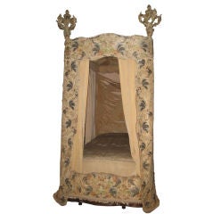Antique 18th C Italian Canopy Bed with 17th C Textiles Museum Quality