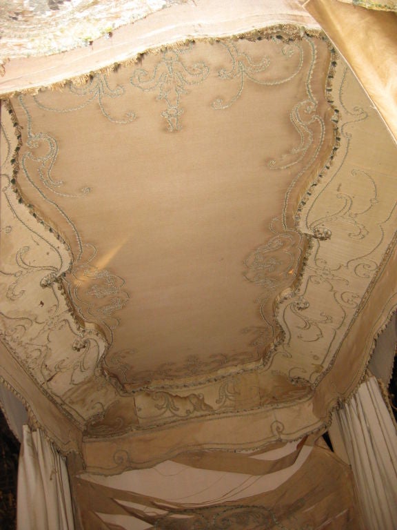 18th Century and Earlier 18th C Italian Canopy Bed with 17th C Textiles Museum Quality For Sale