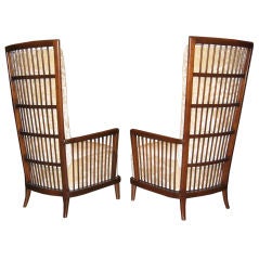 Vintage Pair of Argentine Moderne Era "Sillon Jaula" Cage Chairs ca.1940