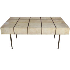 Argentine Mid-Century Coffee Table with Parchment Top Argentine Mid-Century Coffee Table with Parchment Top