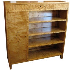 Swedish Biedermeier Revival Bookcase in Golden Flame BIrch