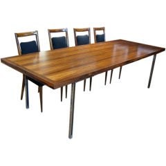 Nine Foot Long Swedish Rosewood Dining Table with Chrome Legs