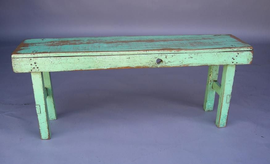 Banc peint rustique