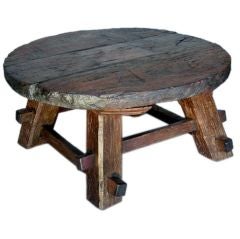 Wooden Wheel Coffee Table