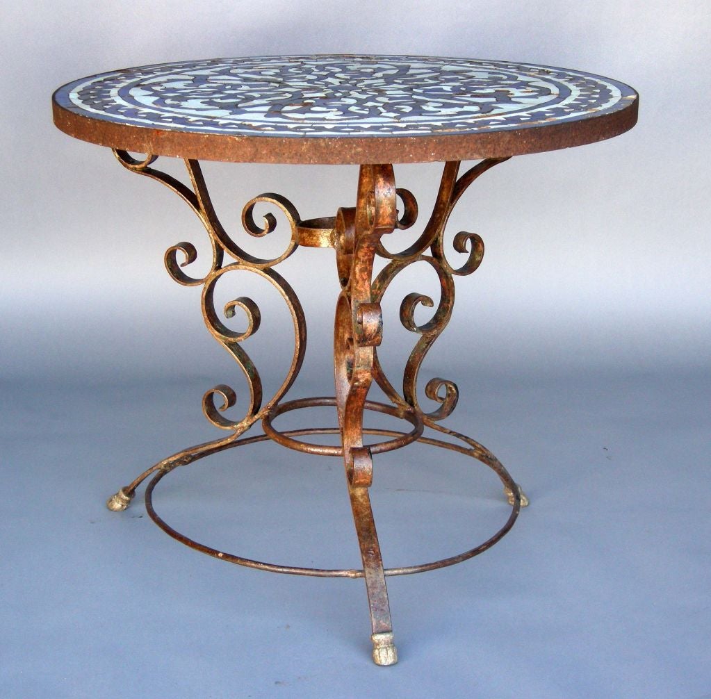 Iron 19th Century Spanish Tile Top Table
