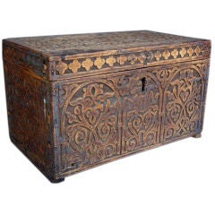 Antique Carved Moroccan Chest