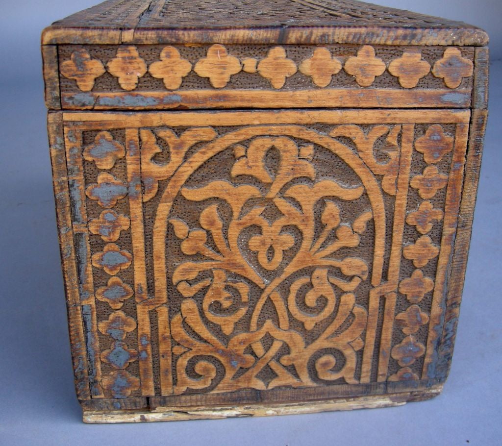 19th Century Antique Carved Moroccan Chest