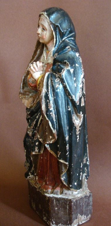 Guatemalan 18th Century Antique Spanish Colonial Saint/Virgin - Lady Of Sorrow