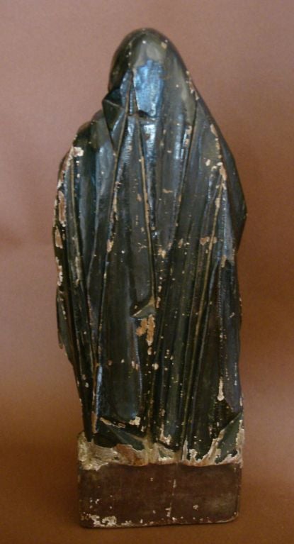 Carved 18th Century Antique Spanish Colonial Saint/Virgin - Lady Of Sorrow
