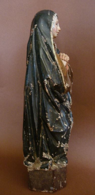 18th Century Antique Spanish Colonial Saint/Virgin - Lady Of Sorrow In Good Condition In Los Angeles, CA