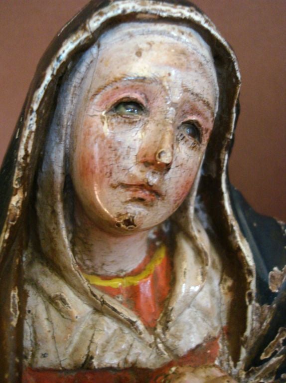 18th Century and Earlier 18th Century Antique Spanish Colonial Saint/Virgin - Lady Of Sorrow