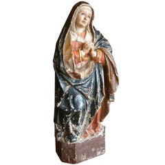 18th Century Antique Spanish Colonial Saint/Virgin - Lady Of Sorrow
