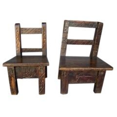 Vintage Carved Children's Chairs