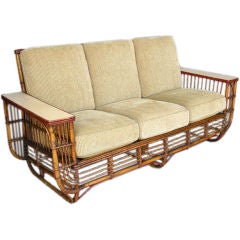 1930's Art Deco Bamboo Sofa and Chairs Lounge Set