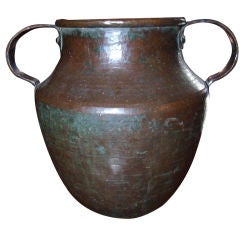 Hand-hammered Bronze Two-handled Vessel