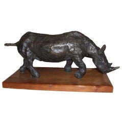 Contemporary Bronze Rhinoceros