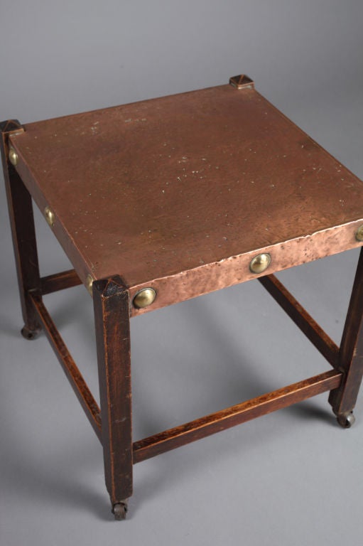 Arts and Crafts Copper Top Table
