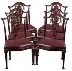 Set of Six English George III Neoclassical Chairs