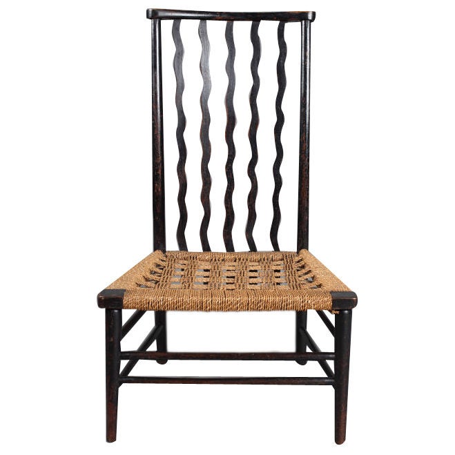 Arts and Crafts Ebonized Fireside Chair
