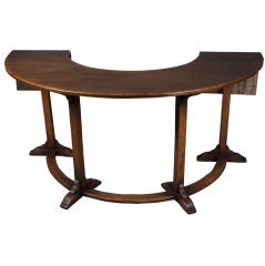 English Arts and Crafts Demilune Flap Table