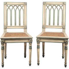 Antique Pair of North European Painted Sidechairs