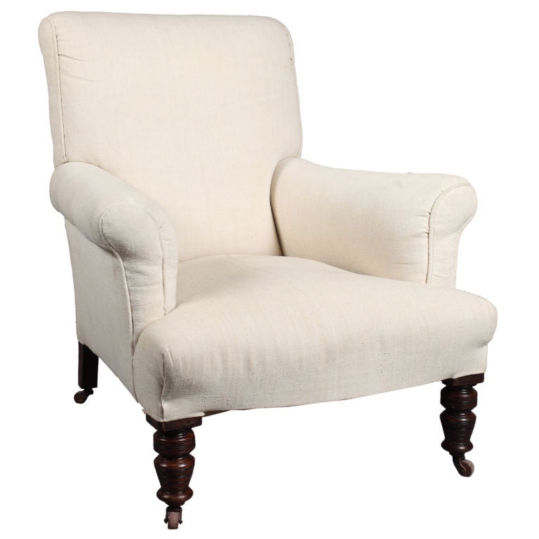 19th Century English Rolled Arm Club Chair