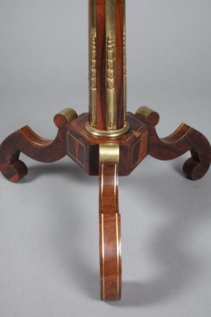English Regency Rosewood and Brass  Octagonal Table