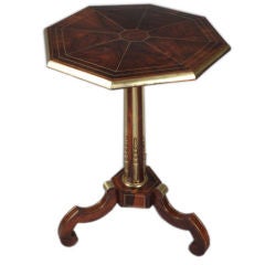 English Regency Rosewood and Brass  Octagonal Table