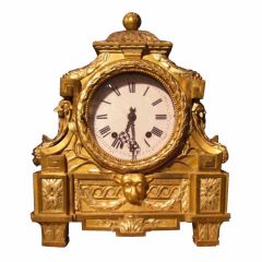 Swedish Neoclassical Giltwood Clock
