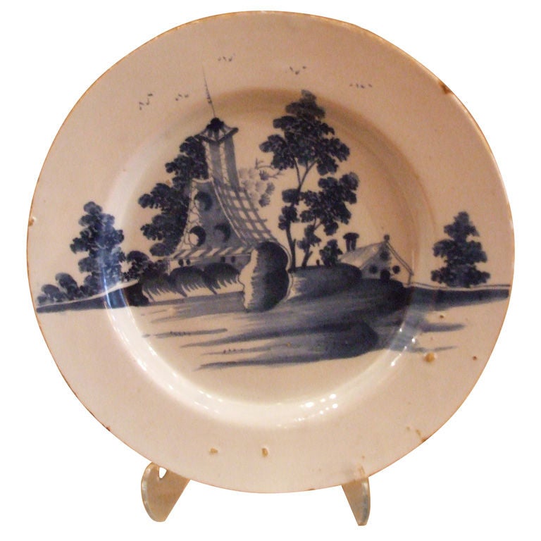 Exceptional Bristol Delft Landscape Charger For Sale